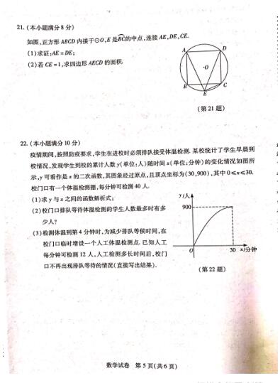 武漢市部分學(xué)校2020-2021學(xué)年度元月調(diào)考九年級(jí)數(shù)學(xué)試題圖5