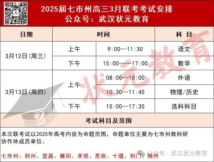 湖北高三三月聯(lián)考
